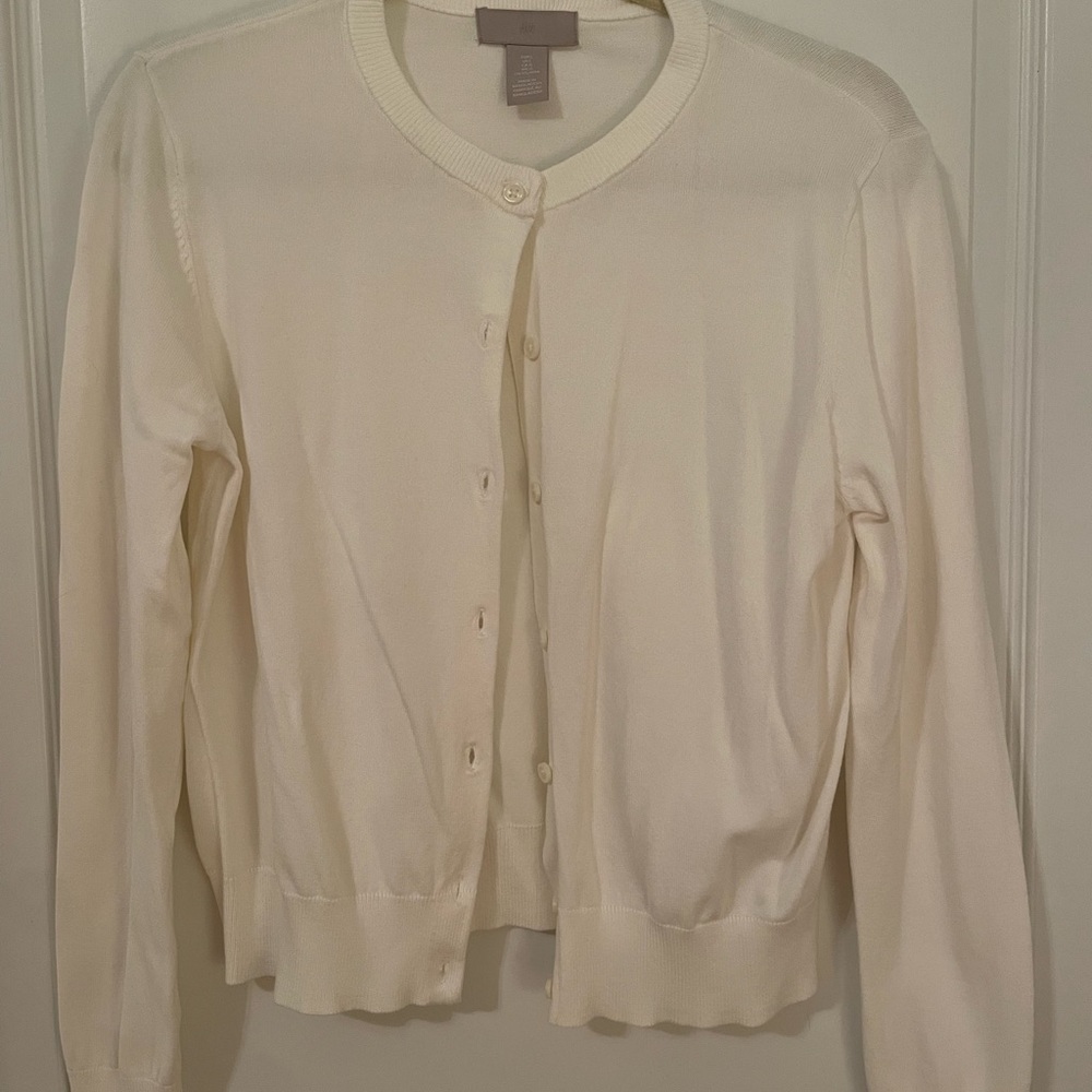 h&m cream cardigan